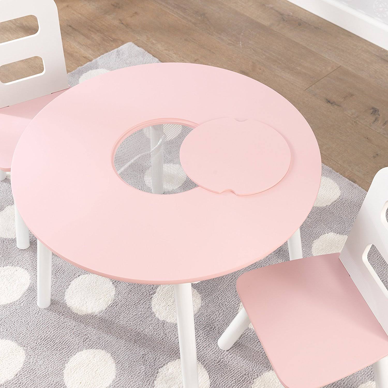 White Round Table and 2 Chair Set D9961