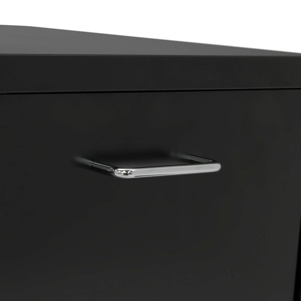Black Metal 2-Drawer Mobile File Cabinet B74341