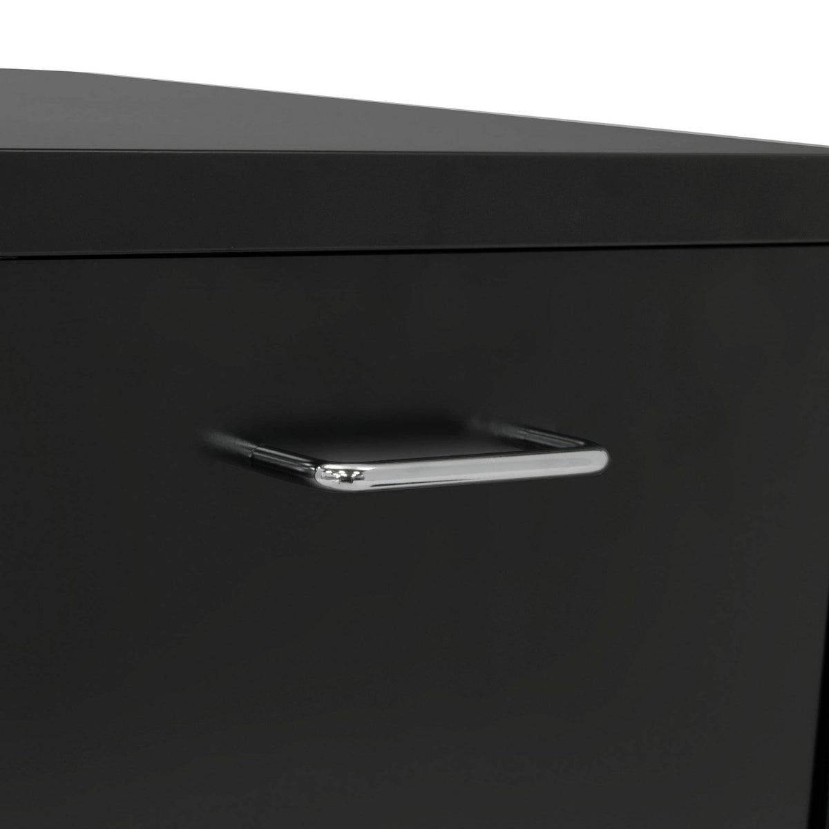 Black Metal 2-Drawer Mobile File Cabinet B74341