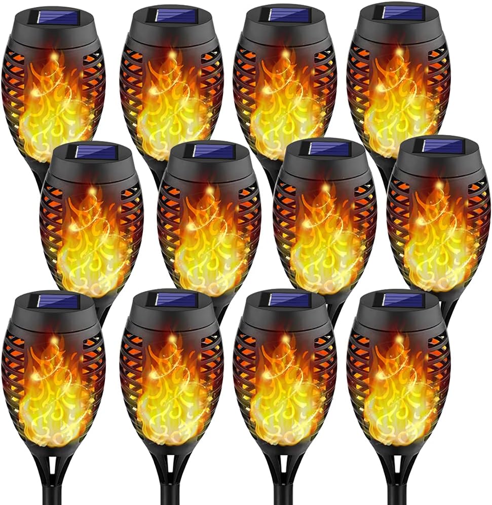 8Pack Solar Torch Light with Flickering Flame O79556