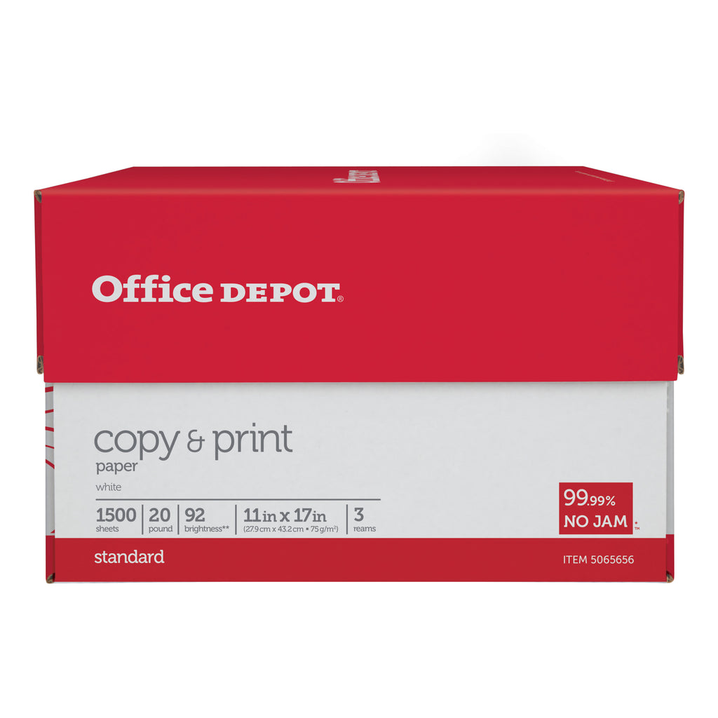 Ledger Size 20 Lb Copy Paper, Ream of 500 Sheets, Case of 3 Reams K771