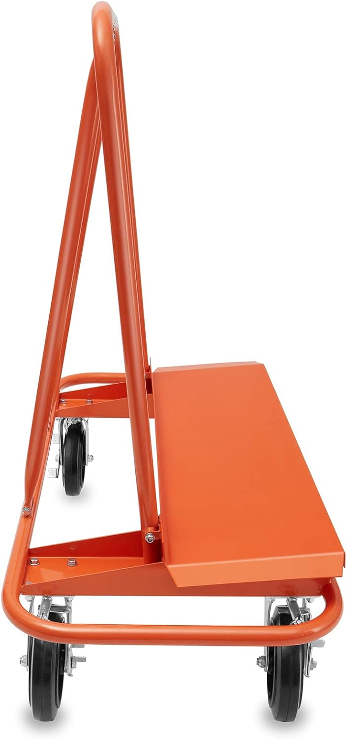 Heavy Duty Drywall Sheet Cart with 4 Swivel Wheels - Orange S845