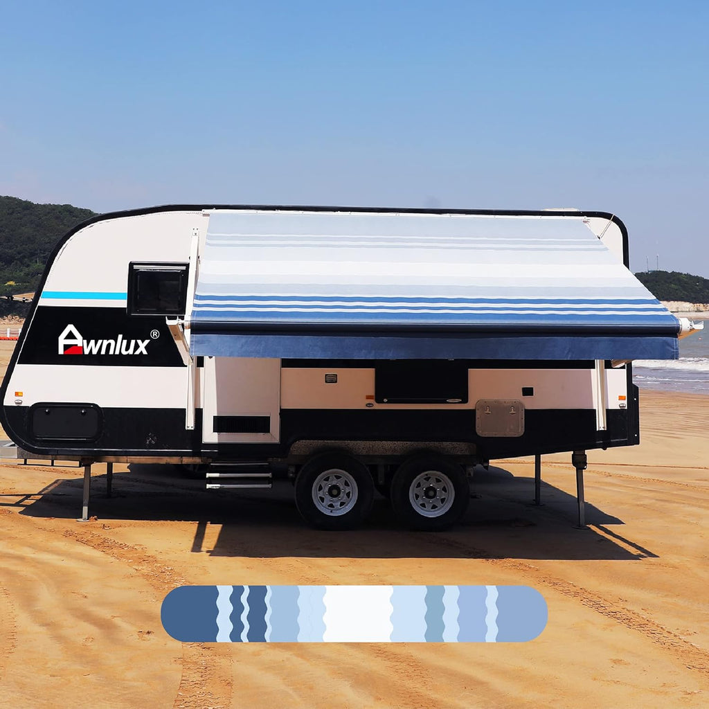 Ocean Blue 20' Waterproof Vinyl RV Awning Fabric Replacement R116611