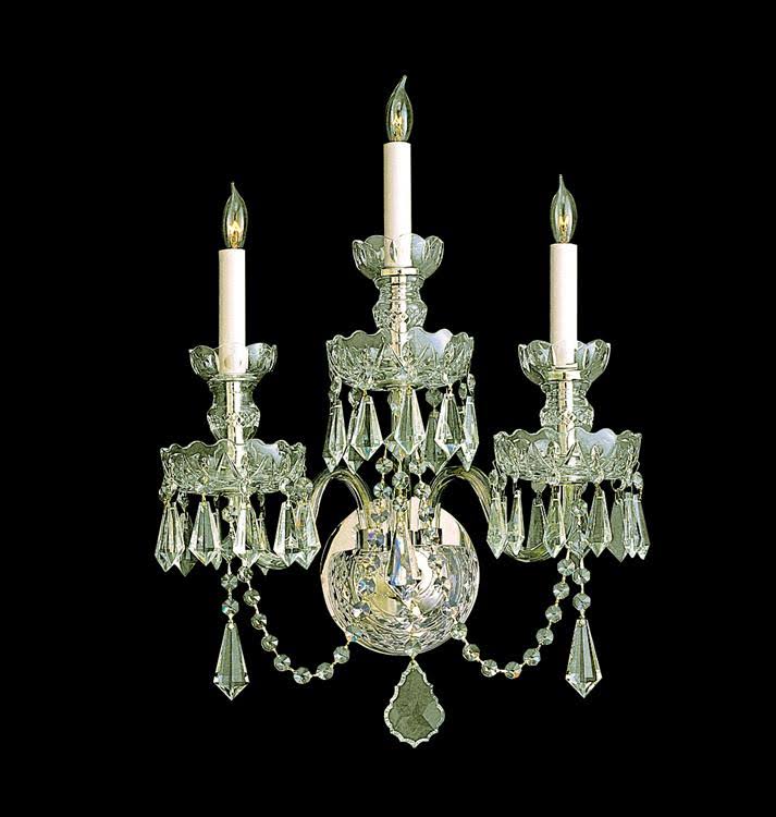Brass Crystal 3 Light Sconce D487167