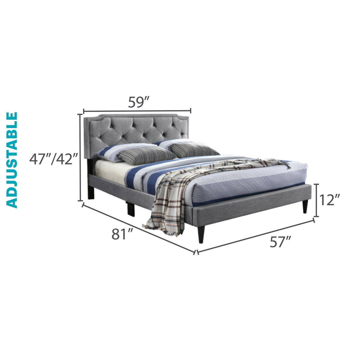 Gray Full Bed S37609