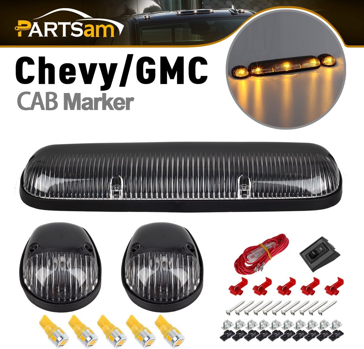 3PCS Cab Marker Lights with T10 LED Bulbs T257