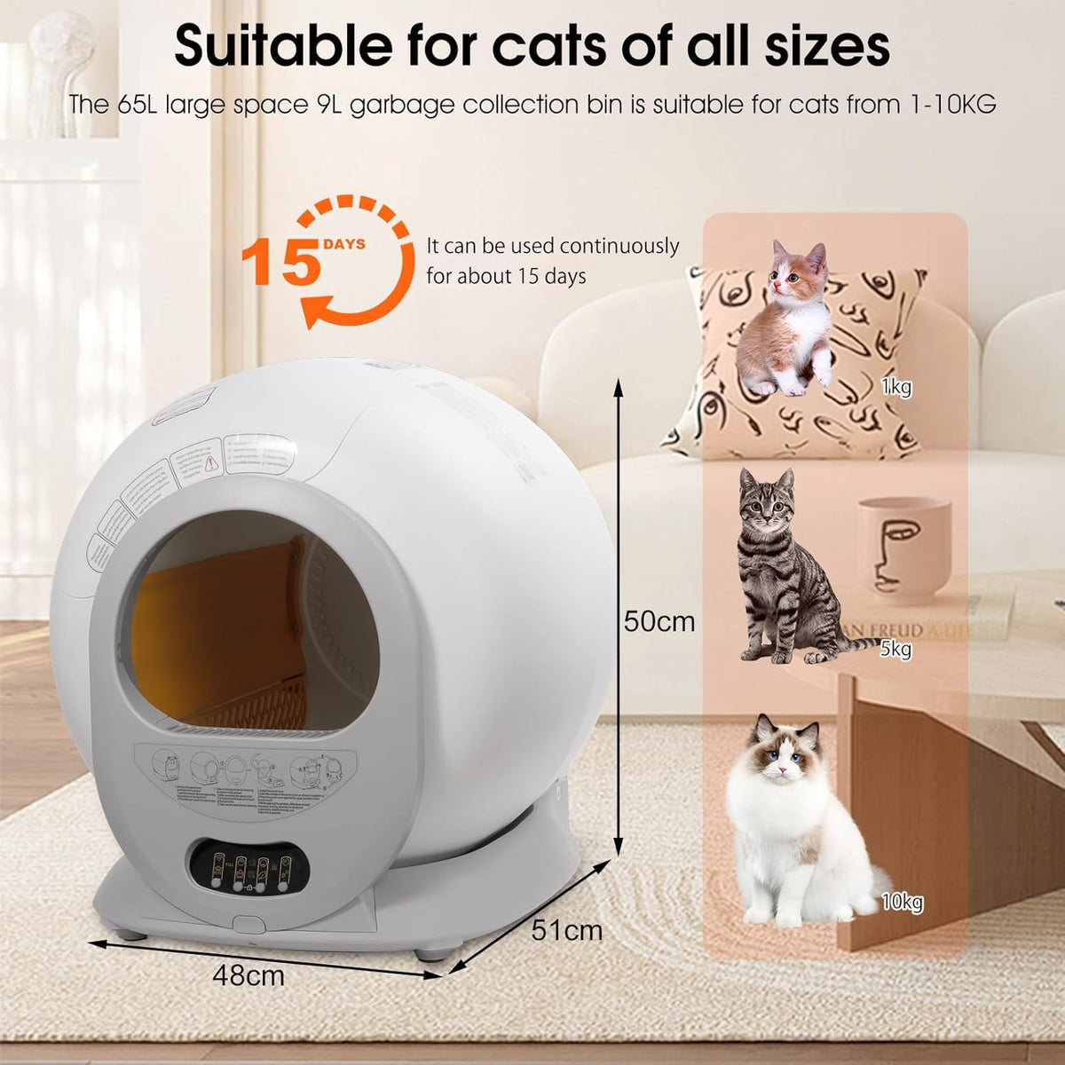 Self-Cleaning Automatic Cat Litter Box with App Control O273402