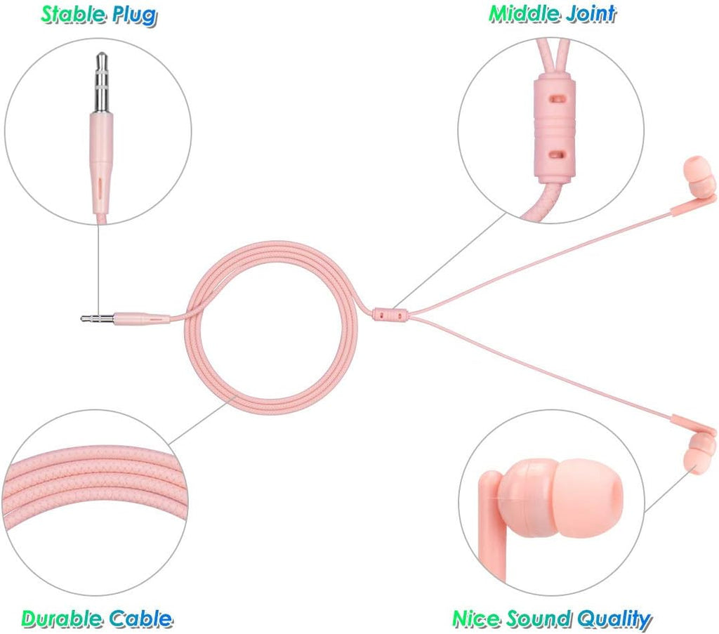 100 Packs Bulk Earbuds Headphones Individually Wrapped in 6 Colors I451