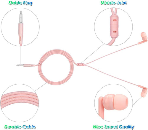 100 Packs Bulk Earbuds Headphones Individually Wrapped in 6 Colors I451