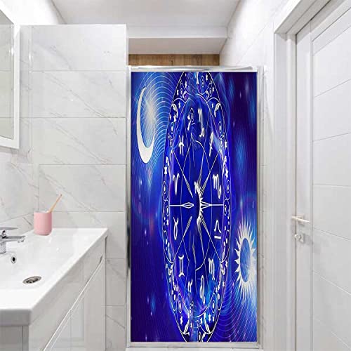 Astrology Blue Window Privacy Film, 17.7 in x 78.7 in F778