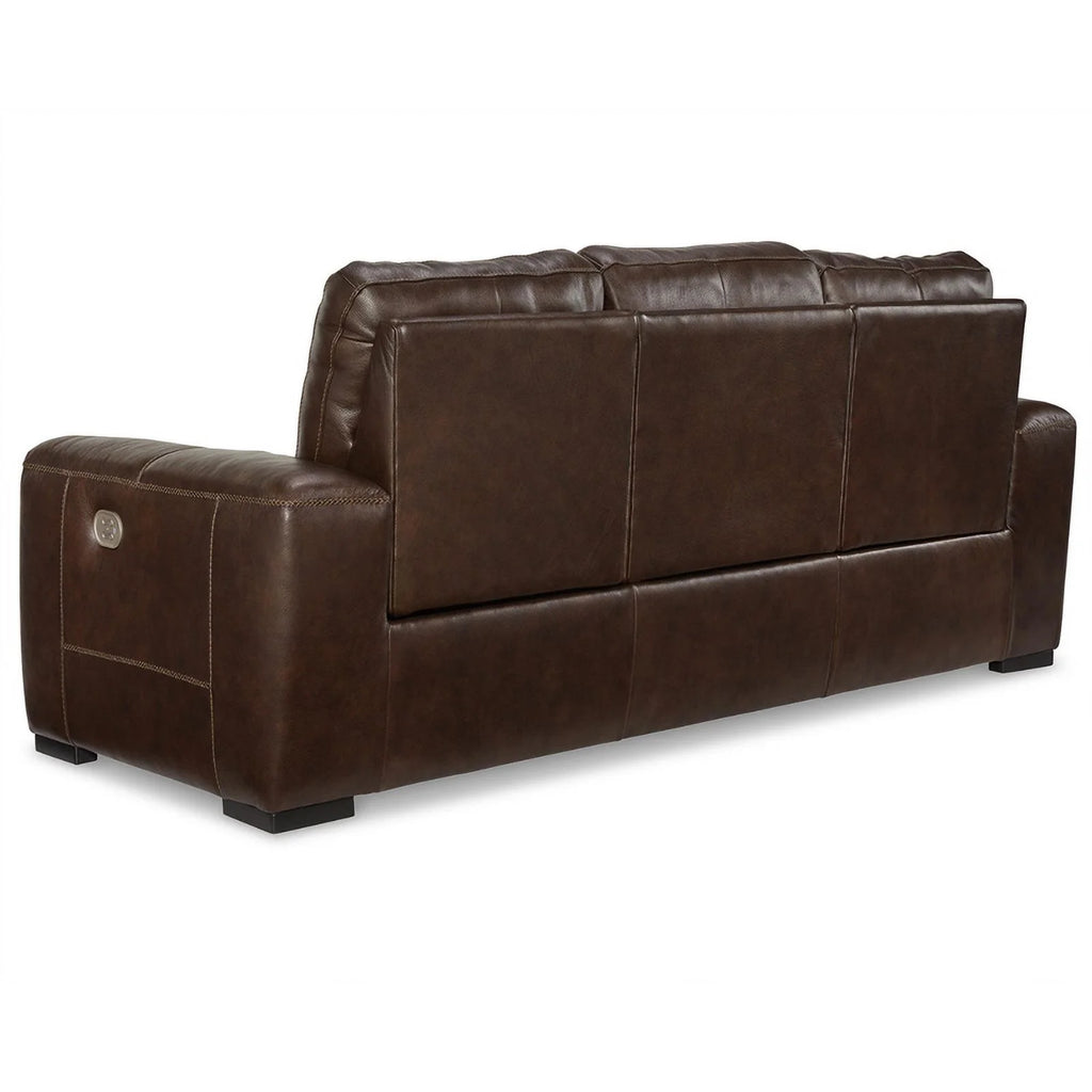 Walnut Leather Power Reclining Sofa with Headrest W94495