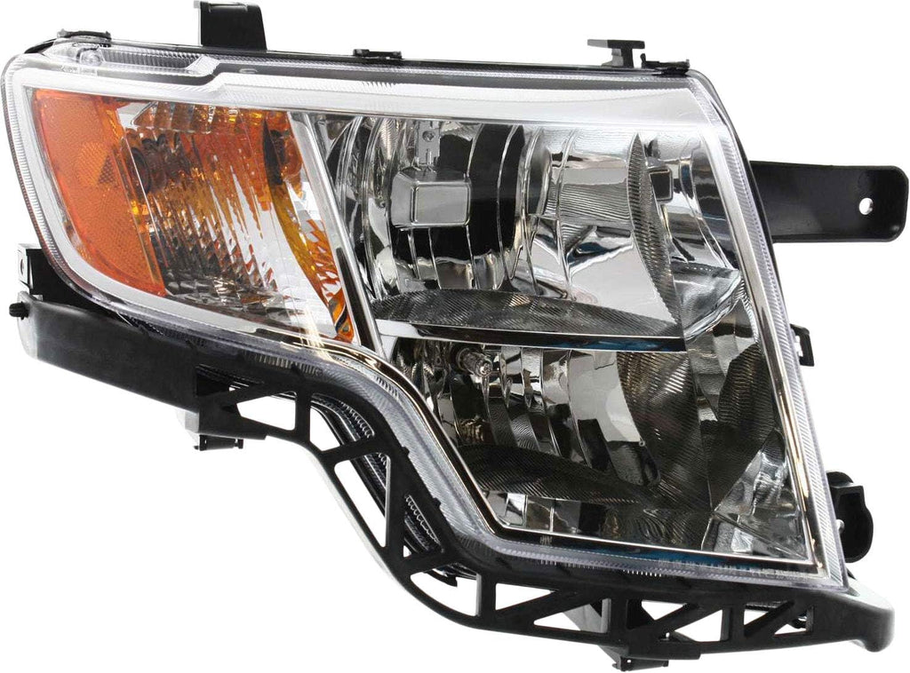 Headlight Assembly Compatible with 2007-2010 Ford Edge Halogen Chrome Passenger Side Q6567