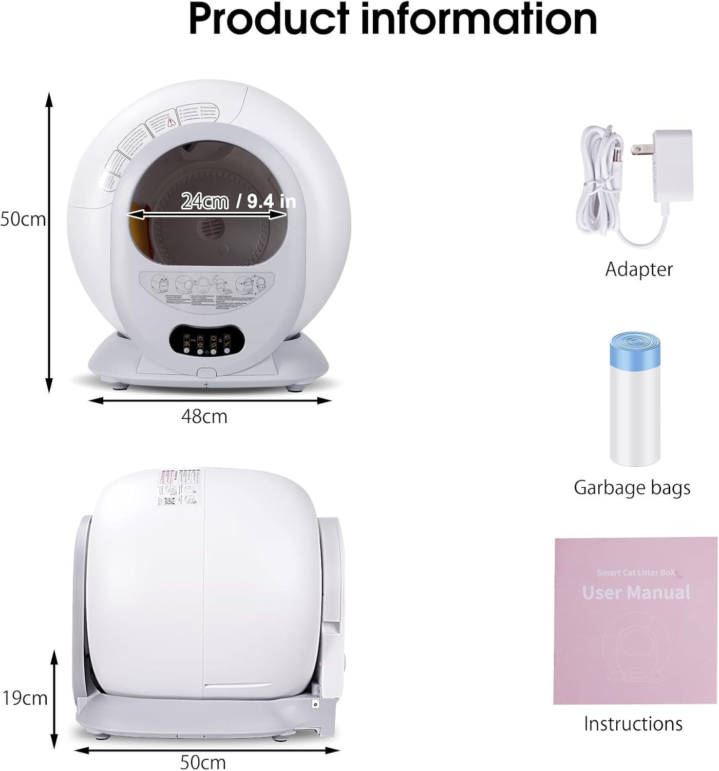 Self-Cleaning Automatic Cat Litter Box with App Control O273402