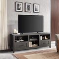 Black 70 inch TV Stand with Drawers Wood Storage Cabinet Z798