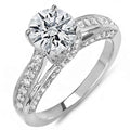 1.50 Carat Round Diamond Solitaire Engagement Ring, White Gold, Size 6.5 K471206