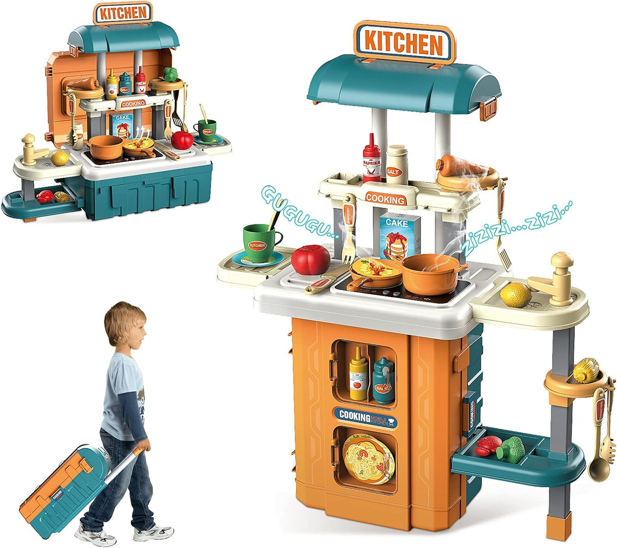 Green 49 PCS Kitchen Playset Travel Suitcase N98480