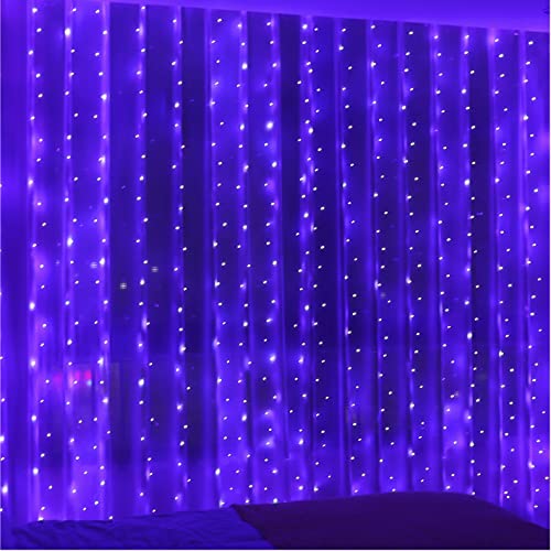 2 Pack 300 LED Curtain Fairy Lights with Remote, Warm White O227