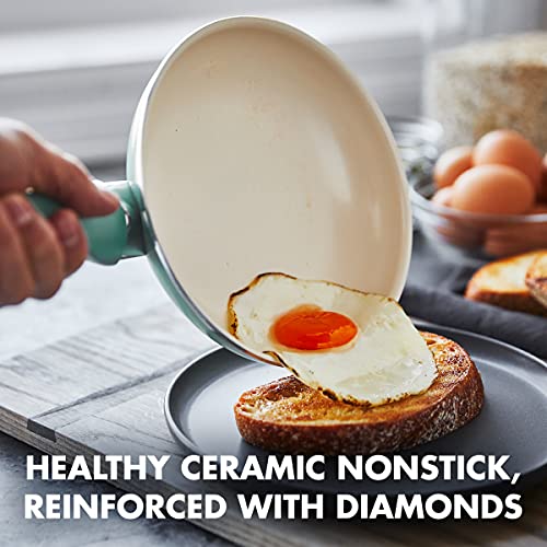 Turquoise 10 inch Ceramic Nonstick Frying Pan O897562