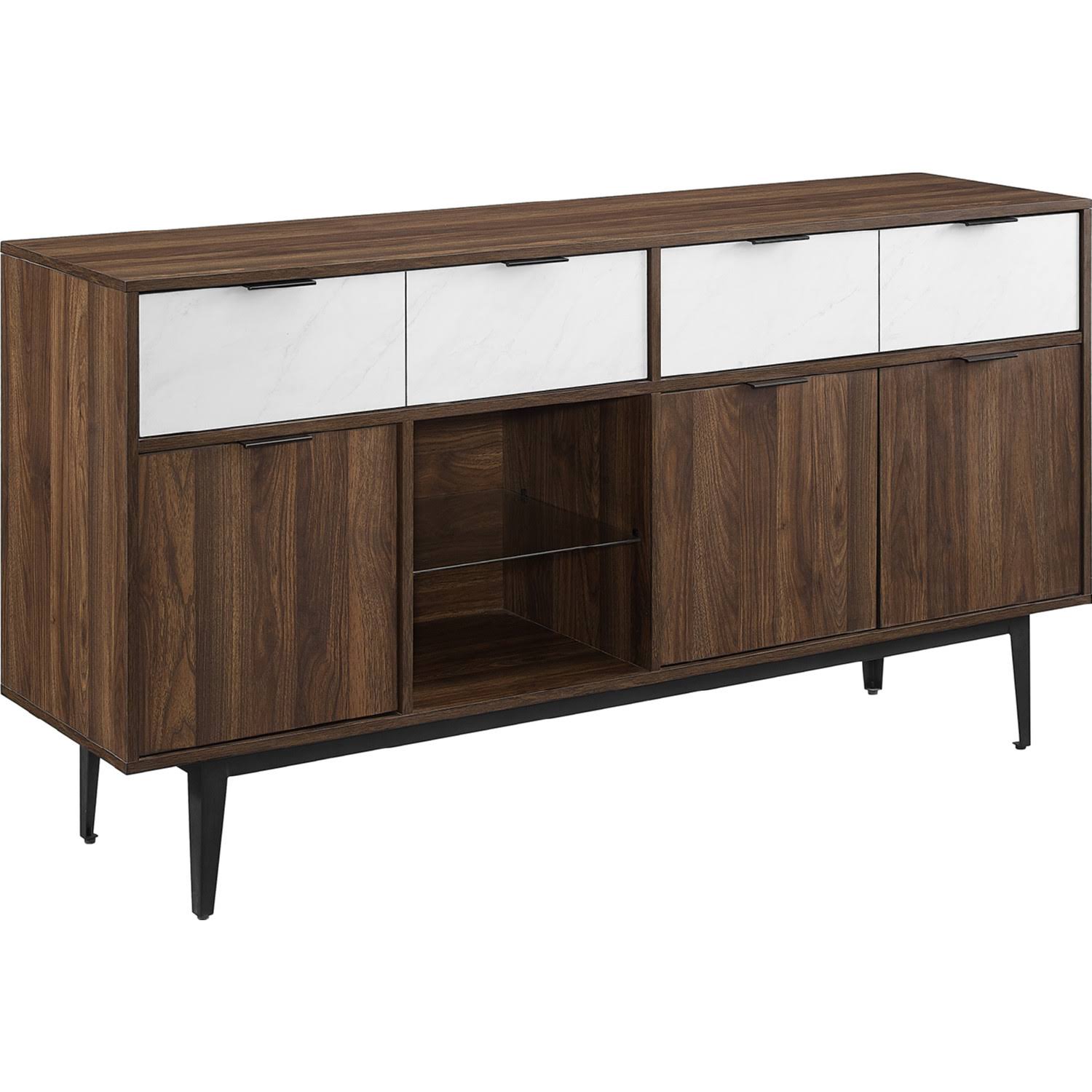 Faux White Marble 2 Drawer Sideboard O709289