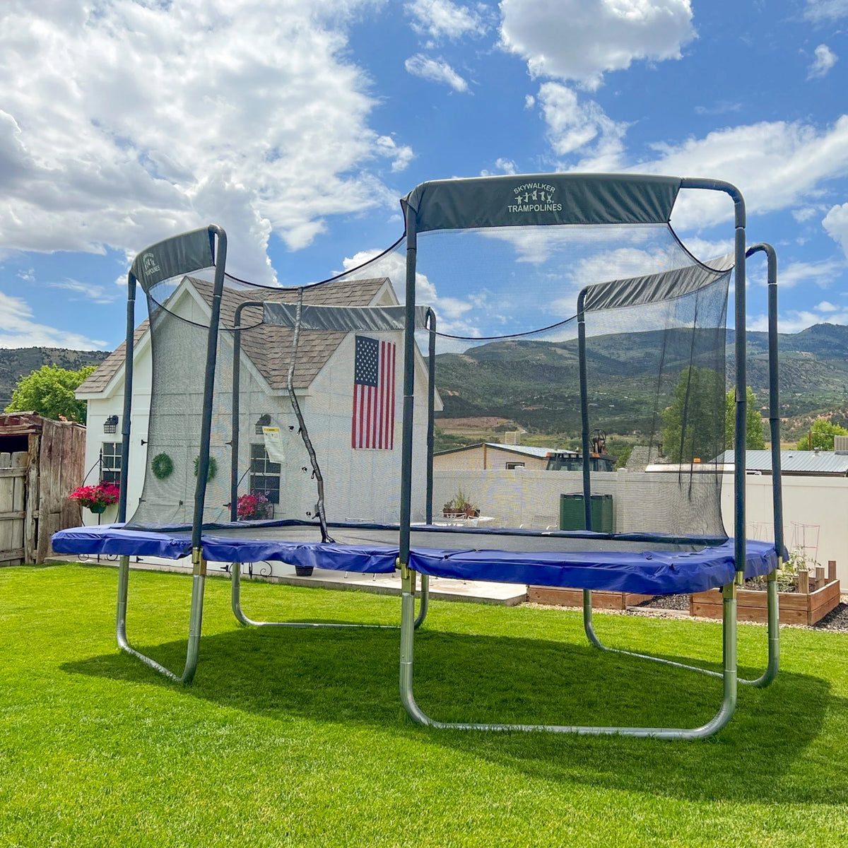 17ft x 10ft Rectangle Trampoline with Enclosure H495