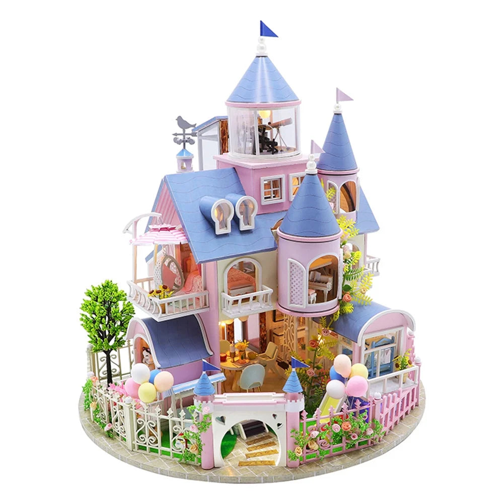 Miniature 3D Wooden Dollhouse Kit with LED C36596