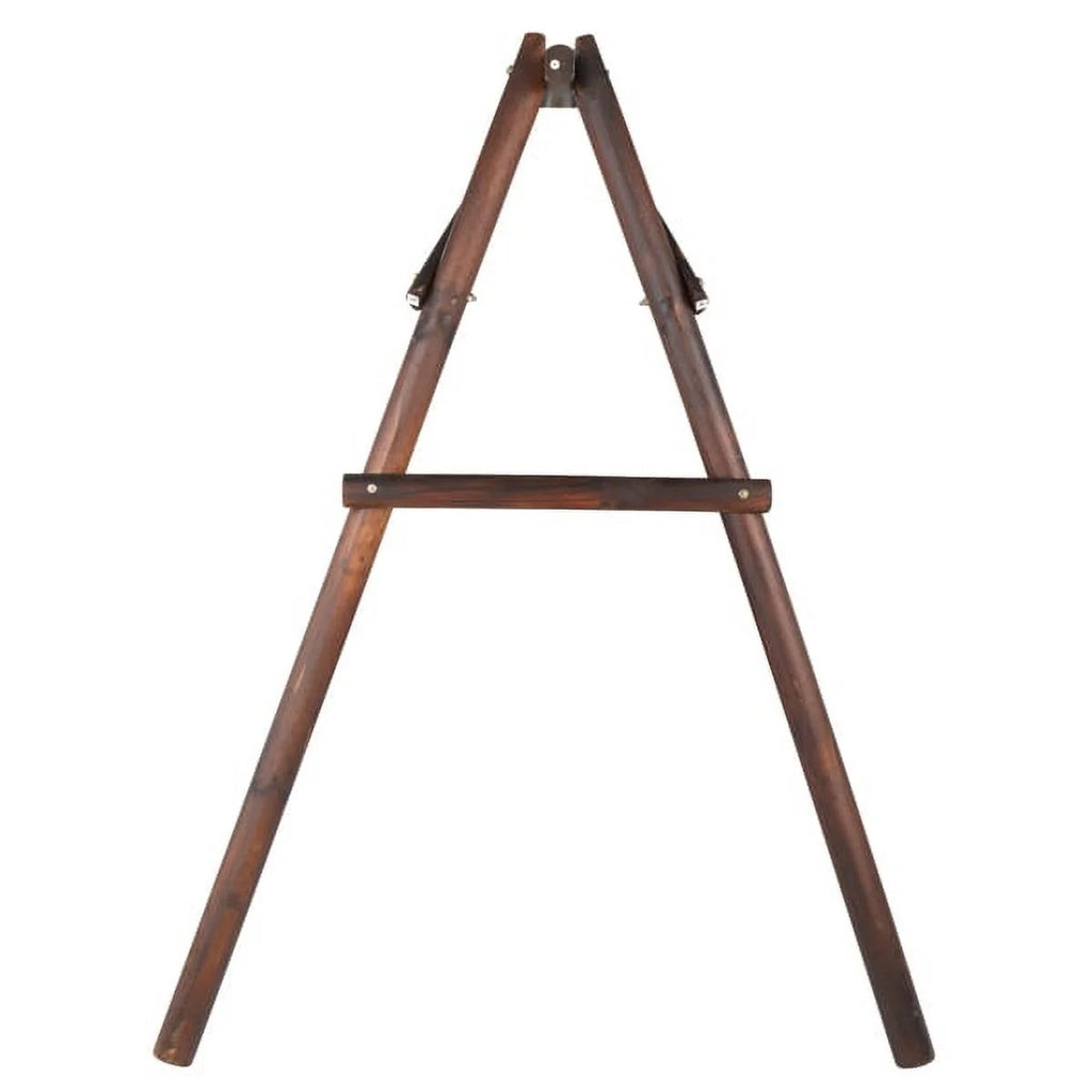 6.5ft Hardwood Patio Swing with Stand, Carbonized T4652