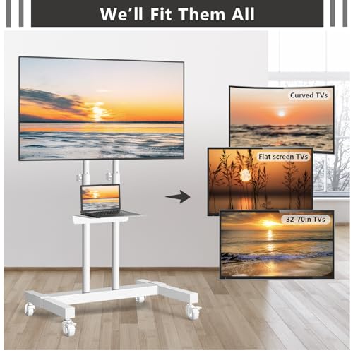 Rolling TV Stand with Metal Laptop Shelf L88473