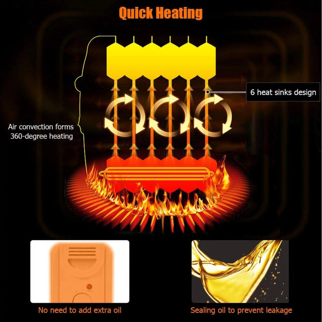 Portable Mini Electric Oil Filled Radiator Heater B89754