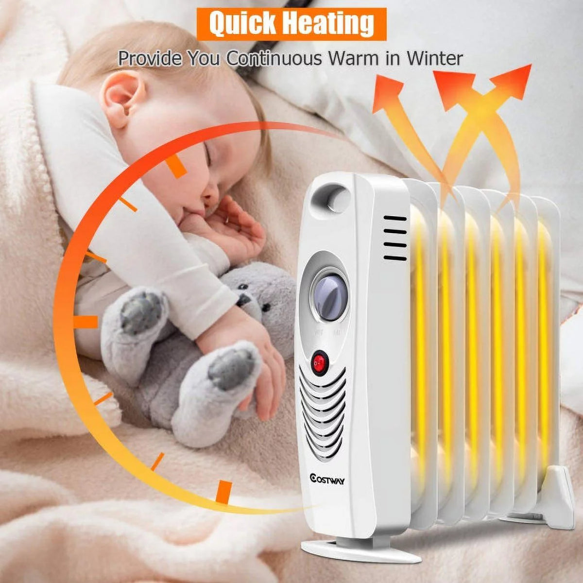 Portable Mini Electric Oil Filled Radiator Heater B89754