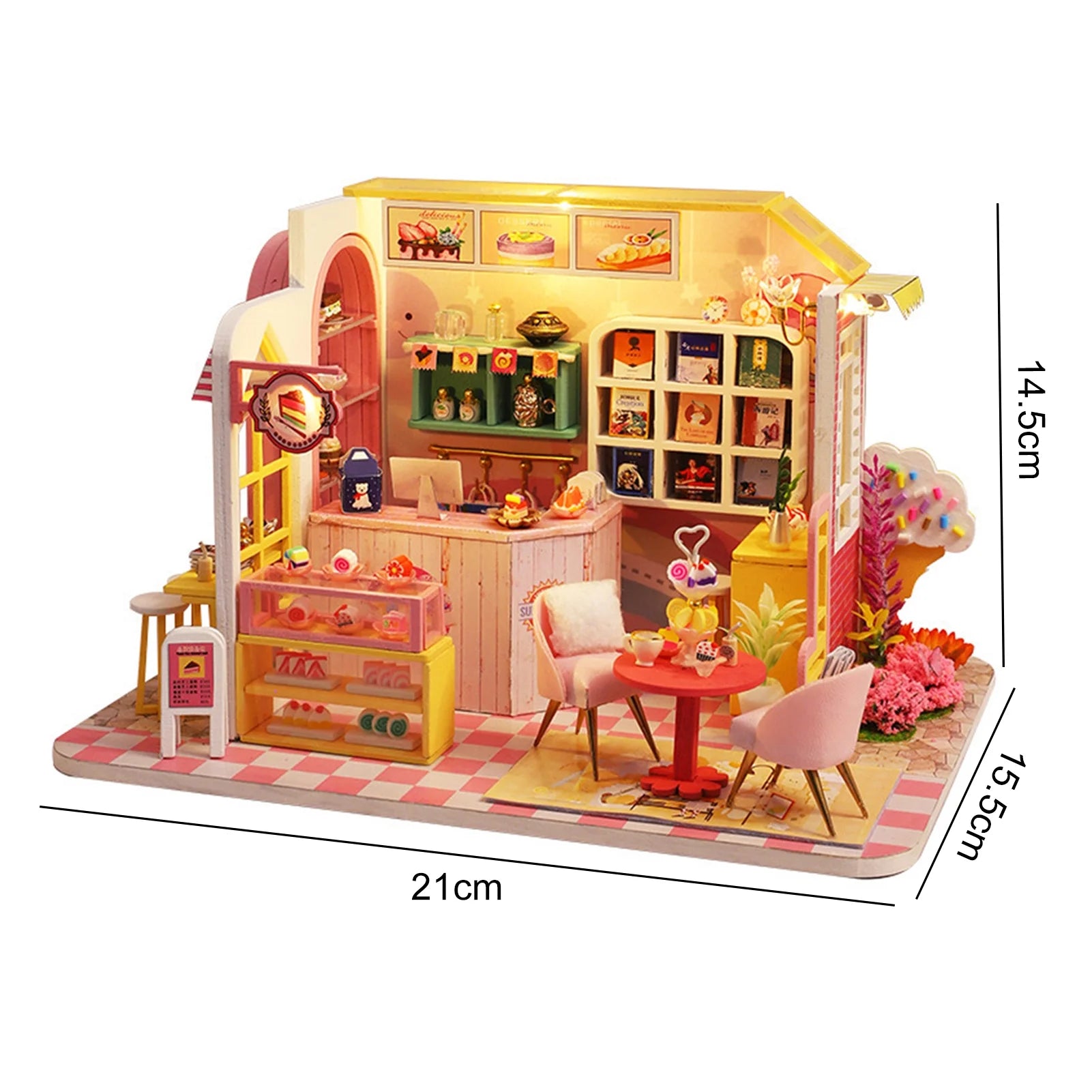 Wooden 3D Dessert Shop Miniature Dollhouse Puzzle V55754