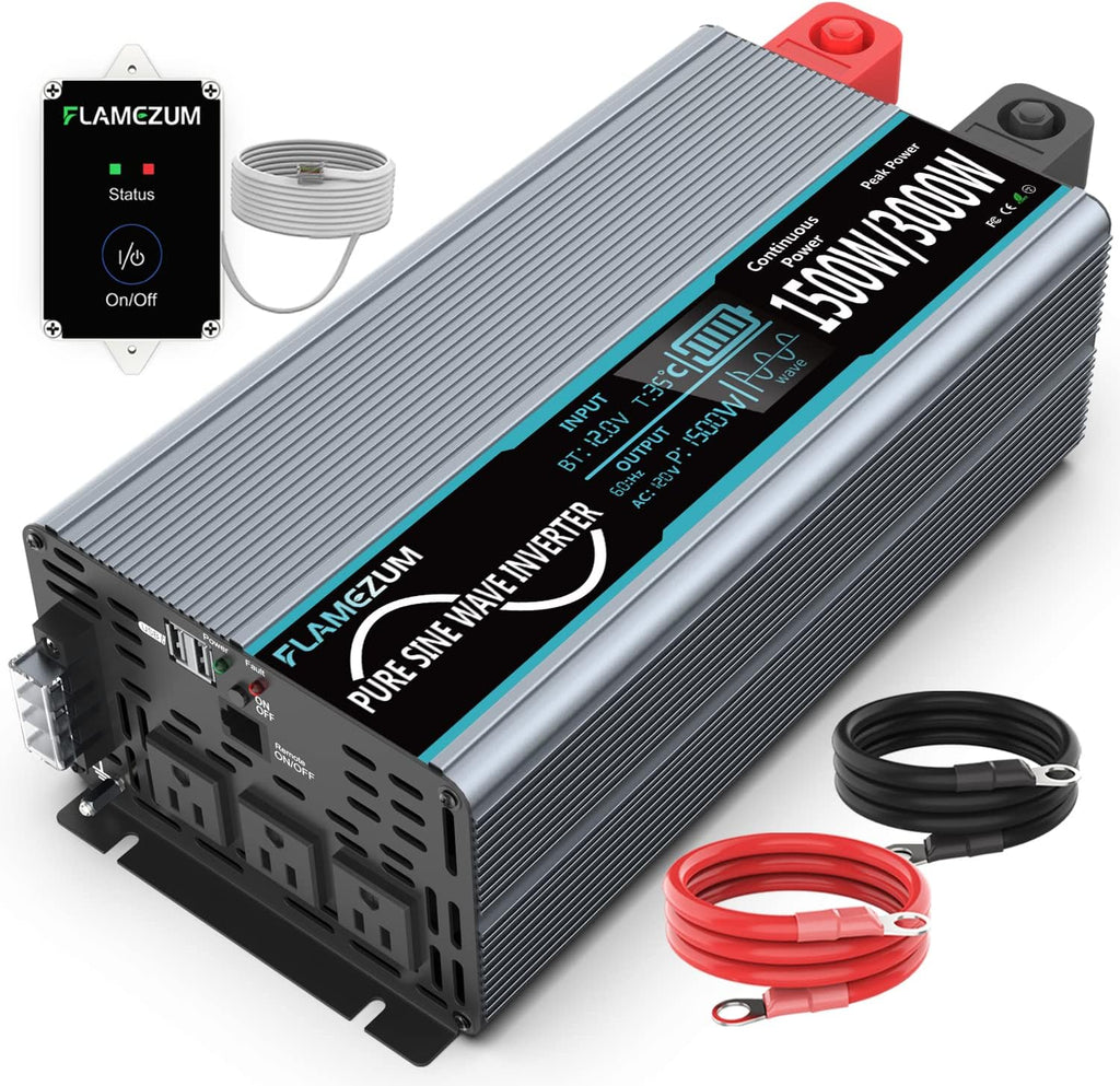 1500 Watt 12V DC to 110V AC Power Inverter with 2 USB Ports, Pack of 2 Z61031