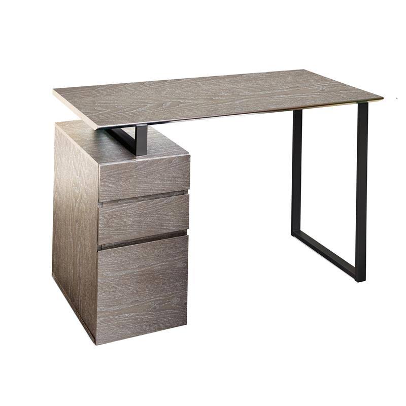 Reversible Home Office Desk with Filing Cabinet in Gray M293091