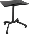 Pneumatic Height Adjustable Laptop Desk 24 Inches Mobile Rolling Desk Computer Cart Sit and Stand Folding Desk C6547