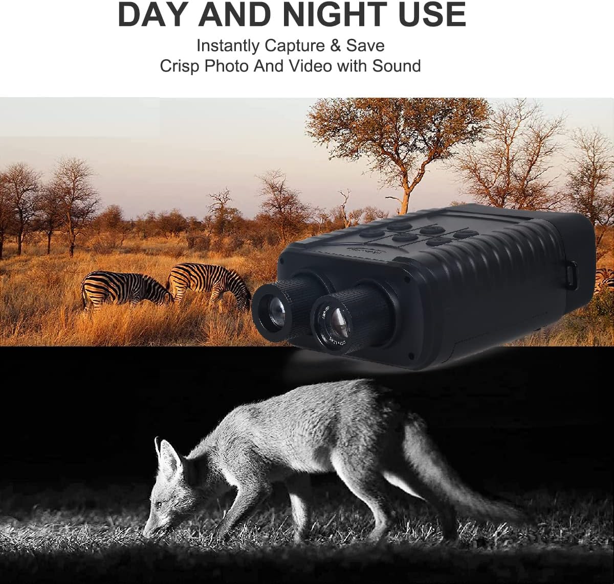 Digital Night Vision Binoculars Infrared Goggles 10X Zoom HD Photo 1080P Video 3.0 LCD Screen 32GB SD Card H578182