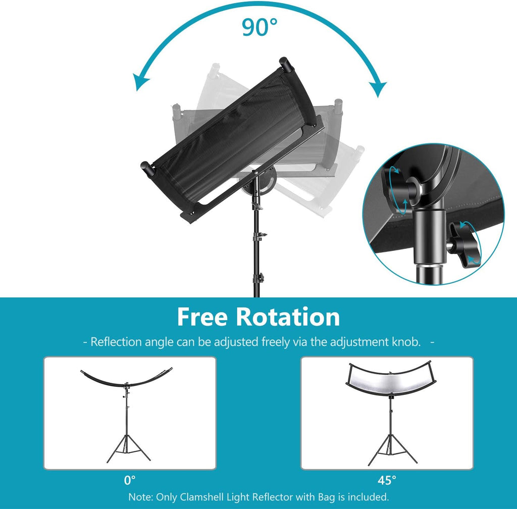 Black/White/Gold/Silver Photography Curved Lighting Reflector with Carrying Bag E213815
