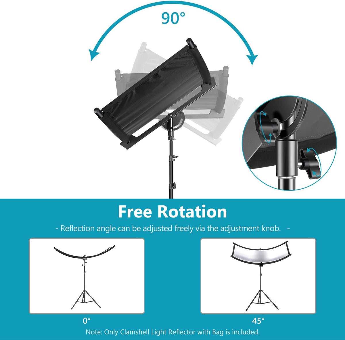 Black/White/Gold/Silver Photography Curved Lighting Reflector with Carrying Bag E213815