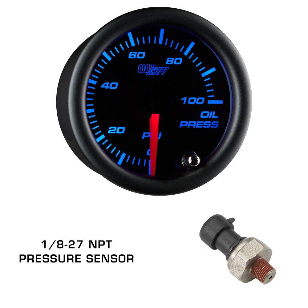 Black 7 Color 100 PSI Oil Pressure, Water Temperature & Transmission Temperature Gauges with Triple Pillar Pod A207735