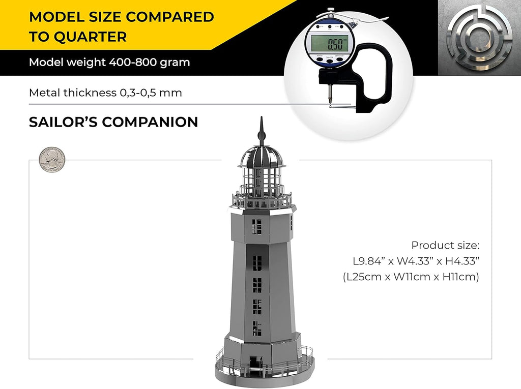 3D Architecture Metal Model Electrical Lighthouse DIY Construction Kit P31243
