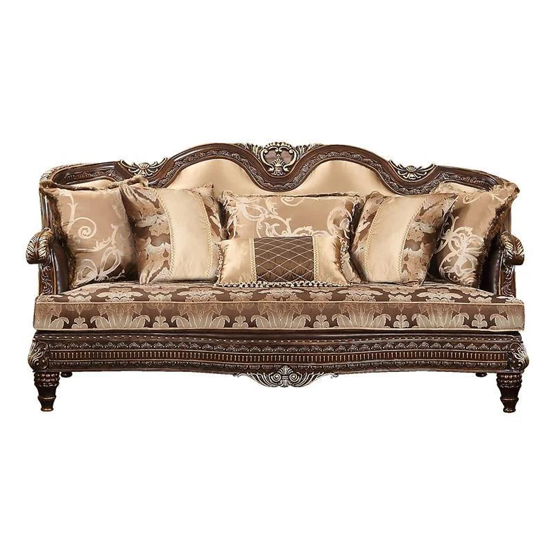 Cherry Finish Wood Sofa & Loveseat Set 2Pcs L527