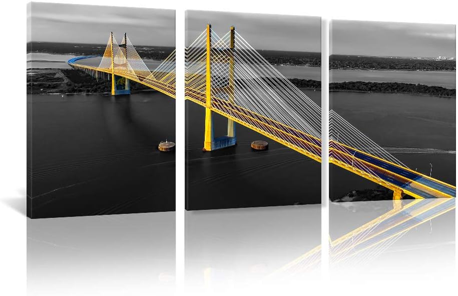 Black and Red Golden Gate Bridge Canvas Wall Art 20x28 3pcs G50345