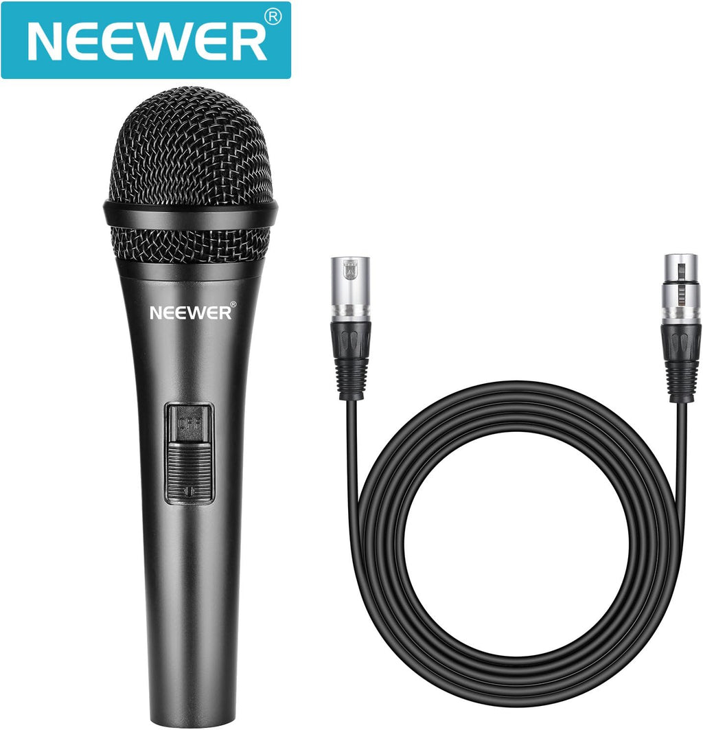 Black Cardioid Dynamic Microphone with XLR Cable, Pack of 2 S186268