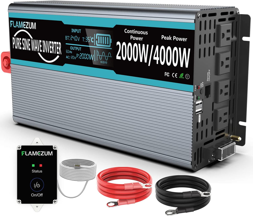 1500 Watt 12V DC to 110V AC Power Inverter with 2 USB Ports, Pack of 2 Z61031
