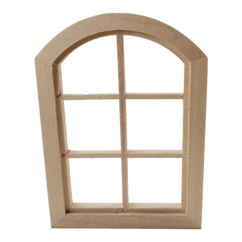 Unpainted 6 Panel Window Doll House Miniature E1512