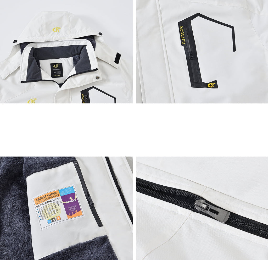 White XXL Waterproof Ski Snowboard Jacket J7861