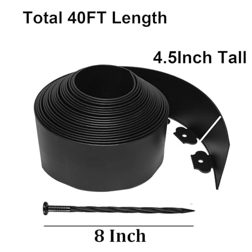 20FT Plastic No Dig Garden Edging with 25 Stakes B5217