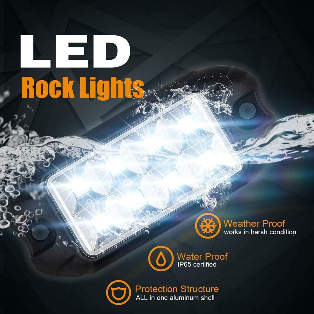 12 Pods RGBW LED Rock Lights for Trucks V9349