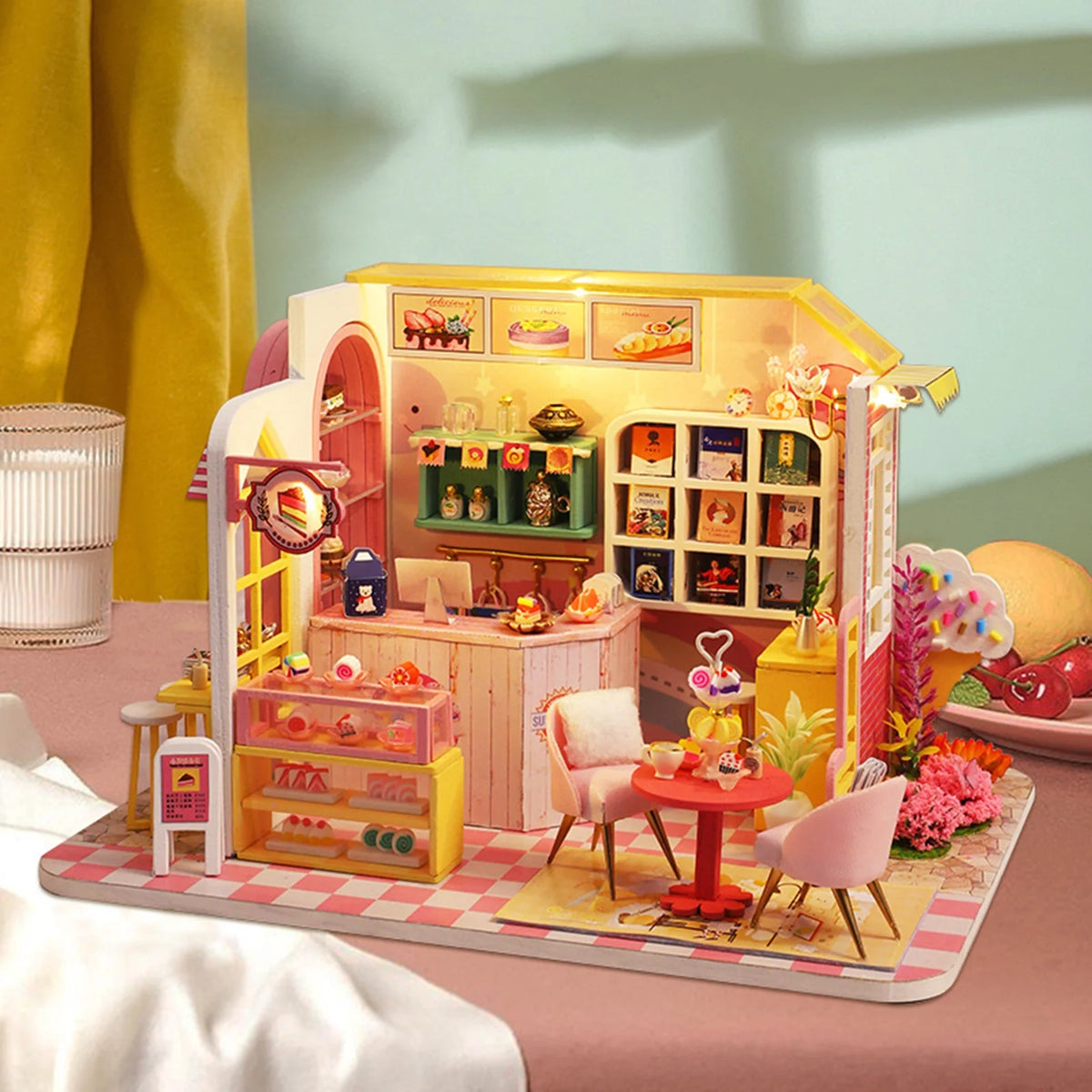 Wooden 3D Dessert Shop Miniature Dollhouse Puzzle V55754