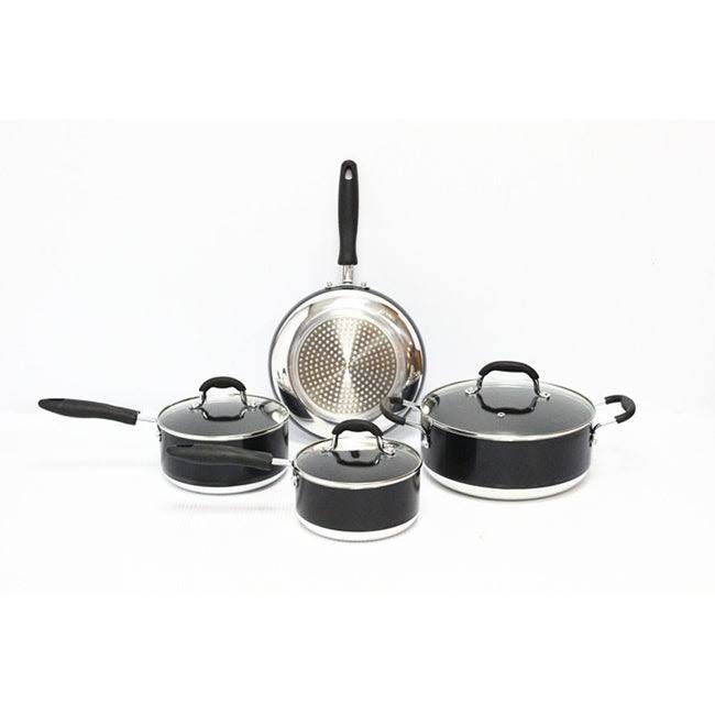 7 Piece Non-Stick Cookware Set, Red D1426