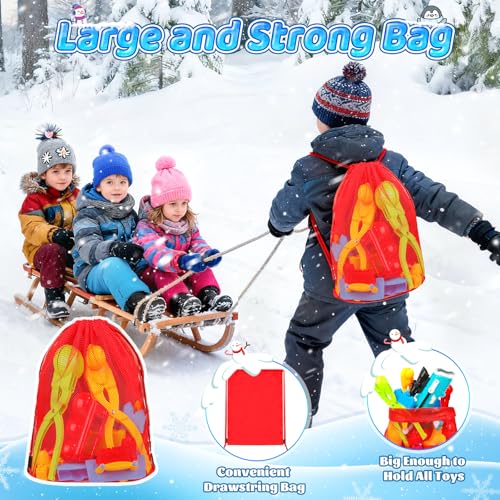 Snowball Maker Kit with Snowball Blaster Launcher, 3 Duck Shaped Clips, Molds, Snow Shovel, Carry Bag G923