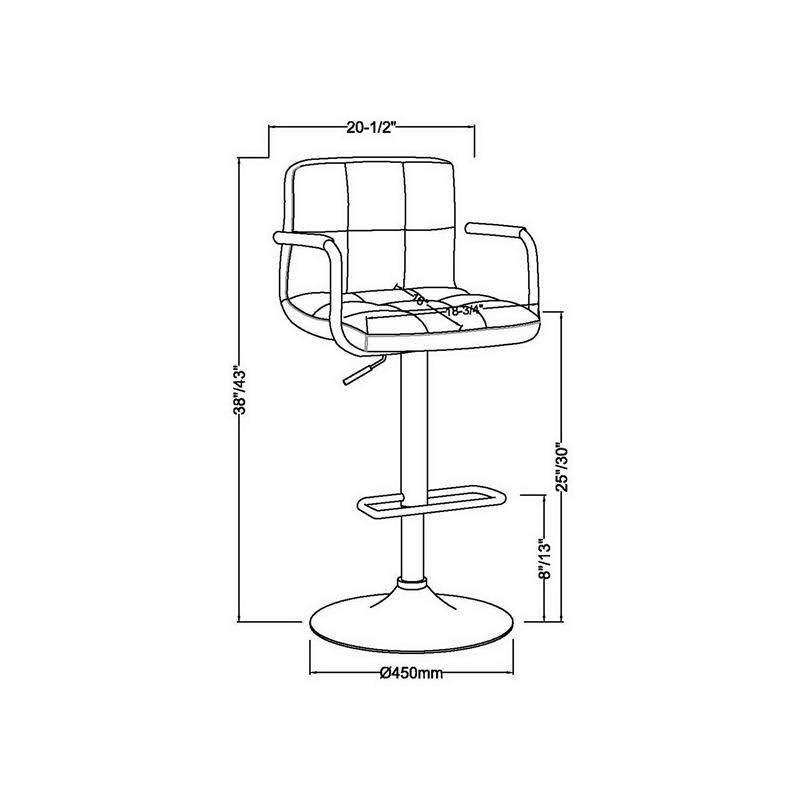 Black Leather Adjustable Bar Stool R602